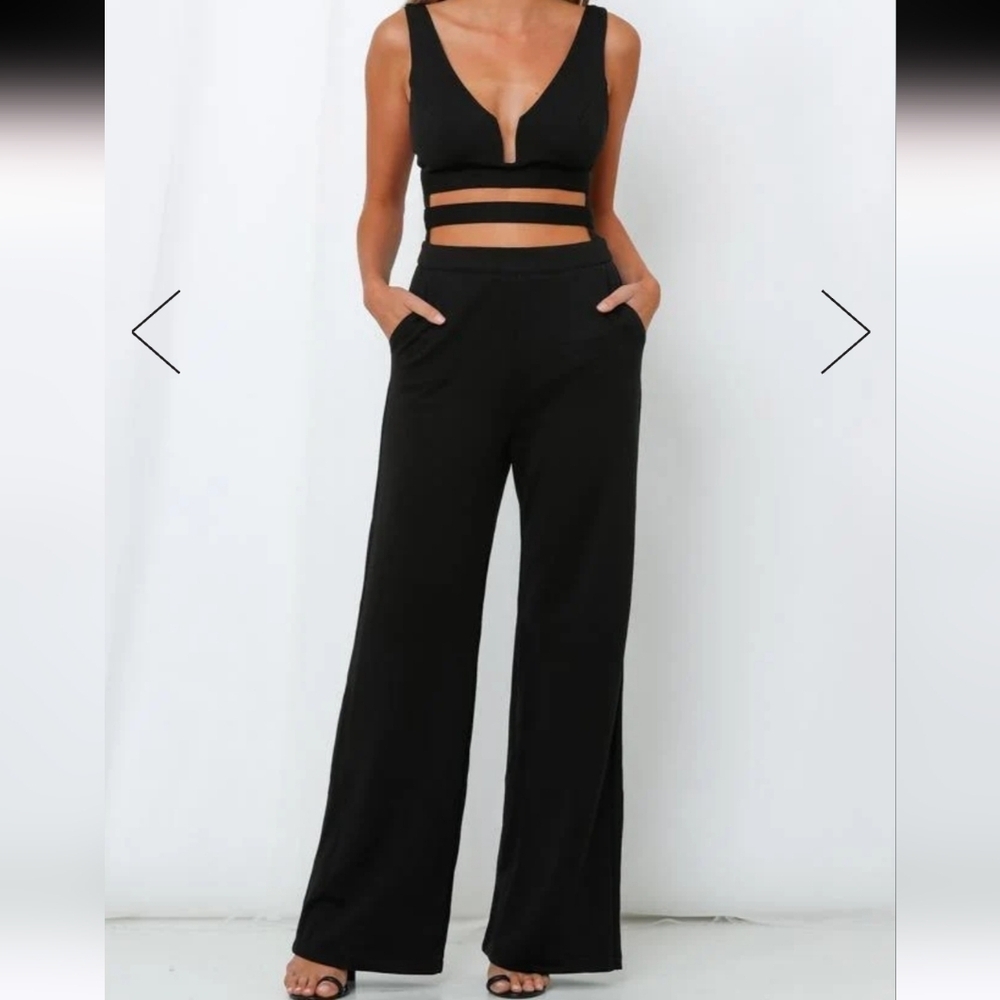 Fashion Nova Black Letting You Know Cut Out Jumpsuit S NWT
